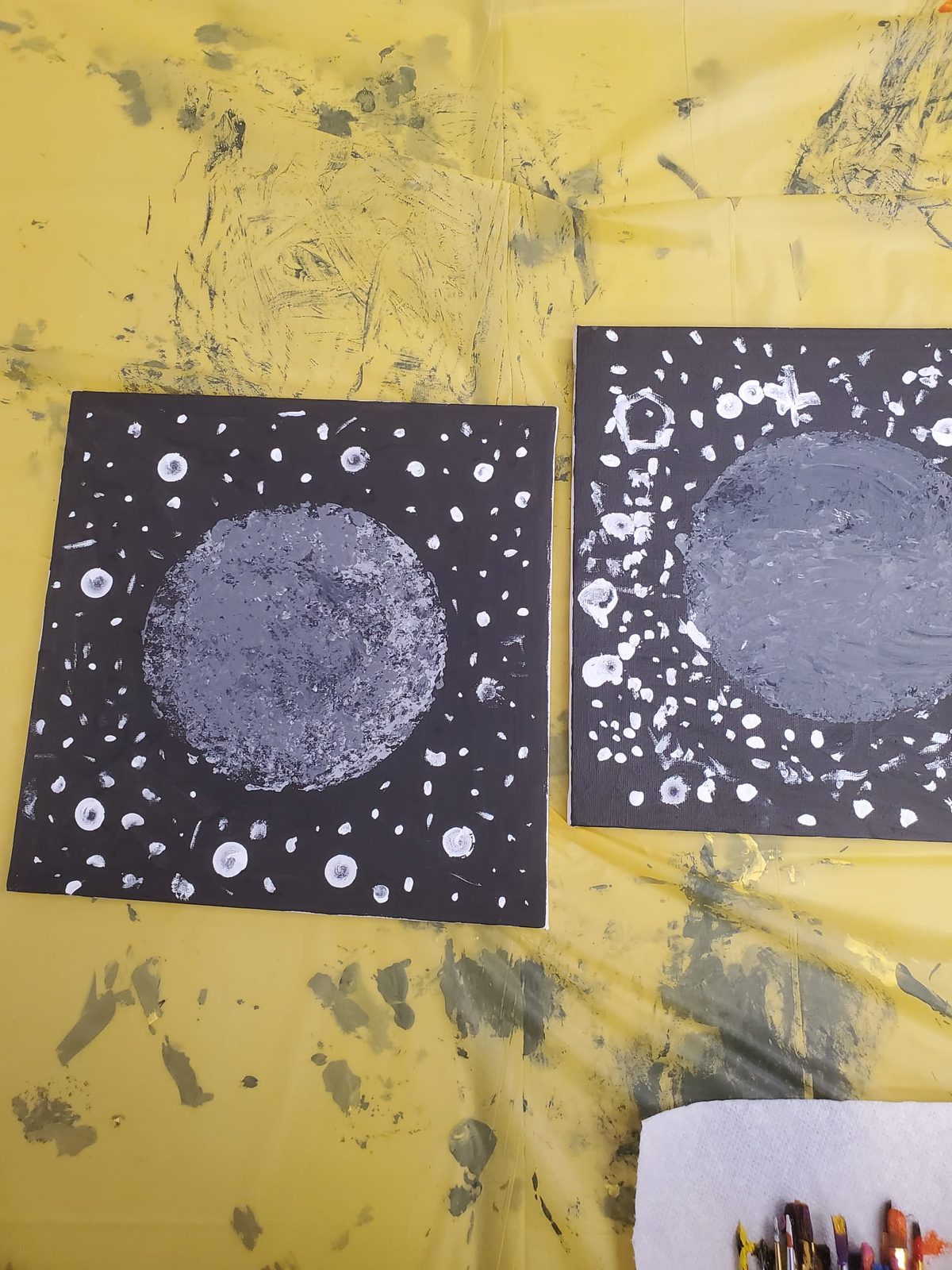 Campers working on a hands-on art and craft project at MindzQ Education's summer camp in Fair Lawn, NJ.